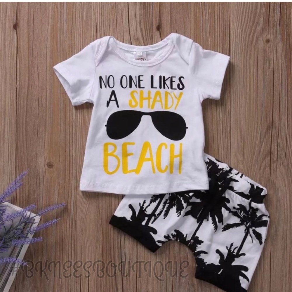Baby Boy Humor Shady Beach Matching 2pc. Outfit